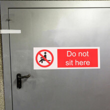 2pcs Do Not Sit Here Safety Warning Sticker 150x50mm Self-adhesive Office Privacy Sign