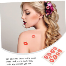 12 stuks lippenstickers, kusstickers, decoratieve stickers, zelfklevend voor nek, benen, waterfles, tijdelijk gebruik