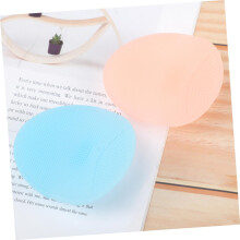 Escova facial de silicone de 2pcs para limpeza da pele e lavagem de frutas com alça antiderrapante