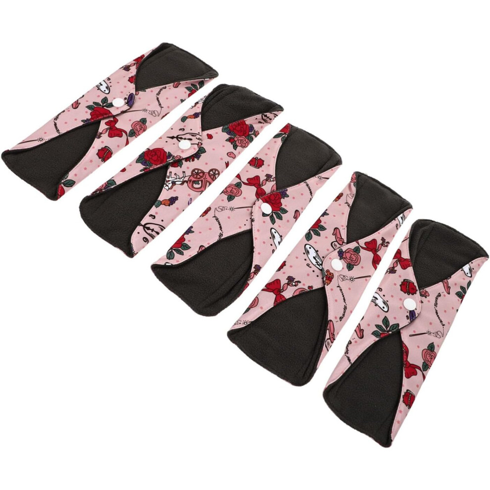 Hkhbjs 5Pcs Washable Menstrual Pads Carbon Soft Comfort Reusable Sanitary Napkins For Women
