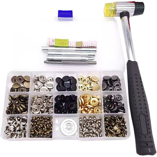 50sets Double Rivet Snap Fasteners Tools for Snap Button Kit Sewing Accessories
