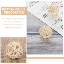 20 boules de rotin pour diffuseur d'aromathérapie, couleur kaki, matériau naturel, forte volatilité, pour remplir les vases