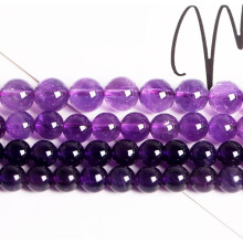 Perles d'améthyste naturelle en vrac de 4 mm, environ 186 pièces réparties sur 2 rangs, perles de pierre précieuse violettes