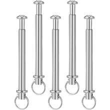 5 Sets Folding Fan Repairing Accessories Metal Shaft Rivets Handheld Fan Solid Shaft Silver Stainless Steel Easy to Install