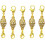 Lot de 5 fermoirs magnétiques dorés en forme d'olive de 8 mm avec strass 1