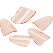 Lot de 5 couvre-ongles orange pour pipa, en polycarbonate, à bords arrondis, portables et faciles à nettoyer.