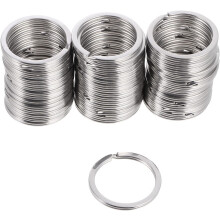50 Stück Schlüsselringe aus Edelstahl 304, 32 mm, polierte silberne Schlüsselringverbinder, Zubehör