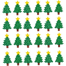 50 Stück lose Holzperlen in Form eines Weihnachtsbaums für DIY-Bastelarbeiten und Weihnachtsdekorationen