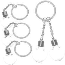 5 Stück herzförmige Mini-Glas-Wunschgläser-Schlüsselanhänger, durchsichtige Zauberflaschen-Anhänger