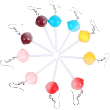 5 Paar Ohrringe in Form von Bonbons und Lollis für Damen, modische Hängeohrringe, Partyschmuck, zufällige Farbe
