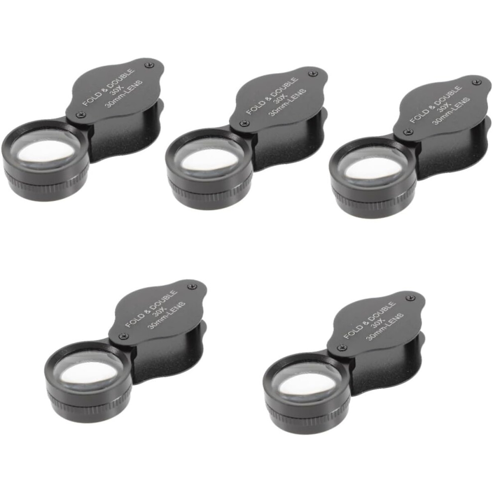 Hkhbjs 5Pcs Folding Magnifying Glass Magnifier Handheld For Seniors Reading Coins Jewelry Portable Magnifier Lens