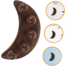 2 Stück handliche Gesichtsmassagegeräte aus Holz für Gesichts- und Kopfmassage, halbmondförmiges Gua-Sha-Werkzeug