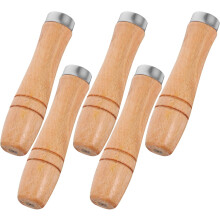 5 Stück Holzfeilengriffe mit Metallmanschette für 10-Zoll-Feilen, ergonomischer Griff und fester Sitz