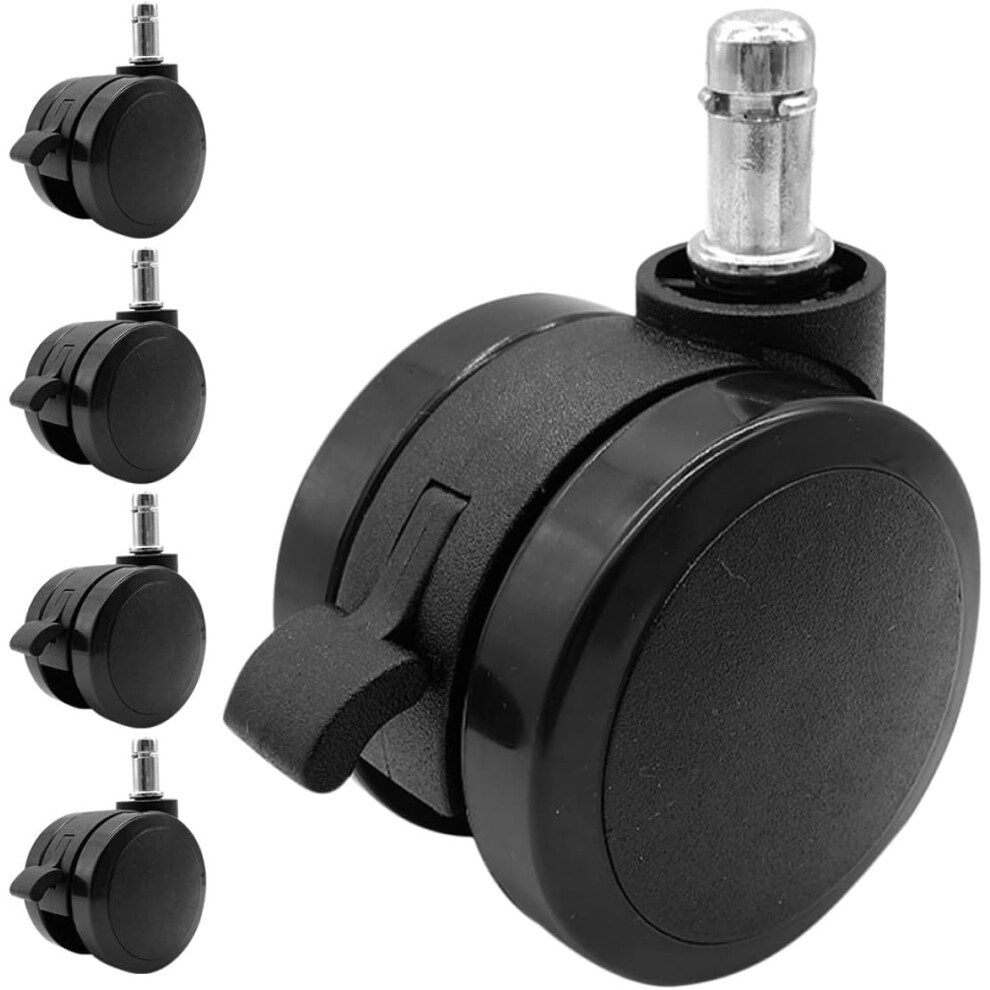 5Pcs 2-Inch Pu Brake Casters Replacement Wheels For Office Chairs Smooth Rolling Swivel Chair Wheels 5455468167768