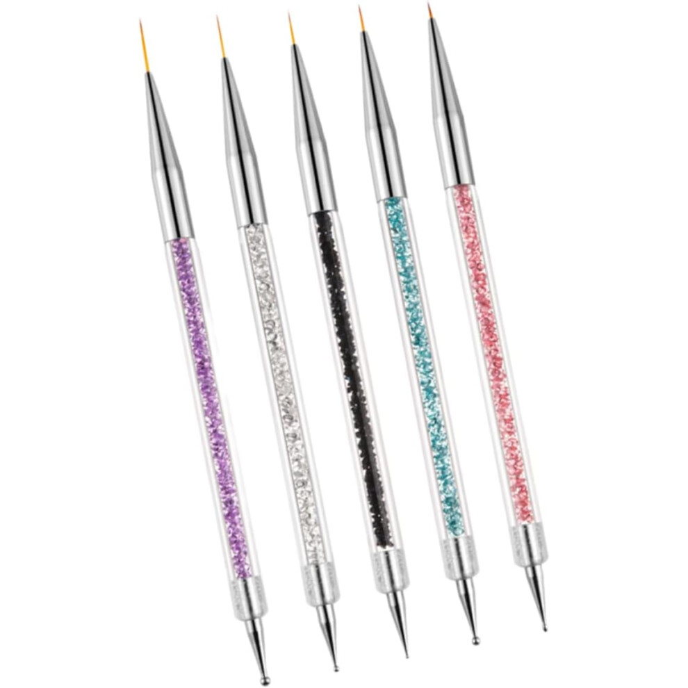 Hkhbjs 5Pcs Nail Art Brush Double Head Nail Drawing Pen And Dotting Pen