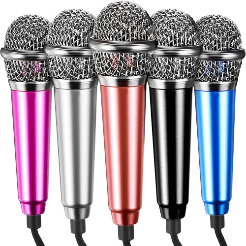 5 PCs Mini Microfone de Telefone Microfone Portátil para Gravação Cantando