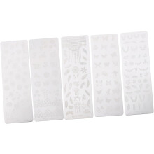 5-teiliges Nagelkunst-Schablonen-Set mit Stempeln und Platten zur Verwendung mit floralen Designs