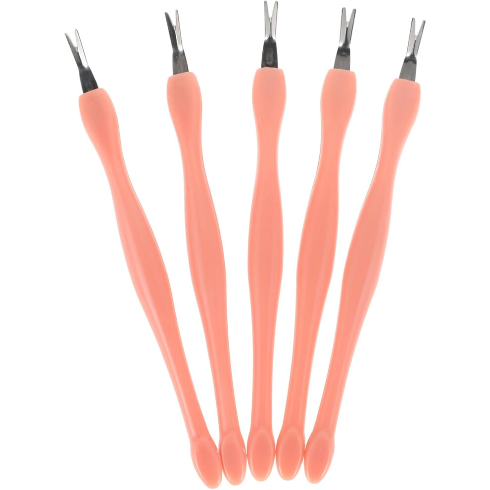 Hkhbjs Pink 5Pcs Nail Cuticle Remover Tool Pusher And Trimmer For Manicure Supplies