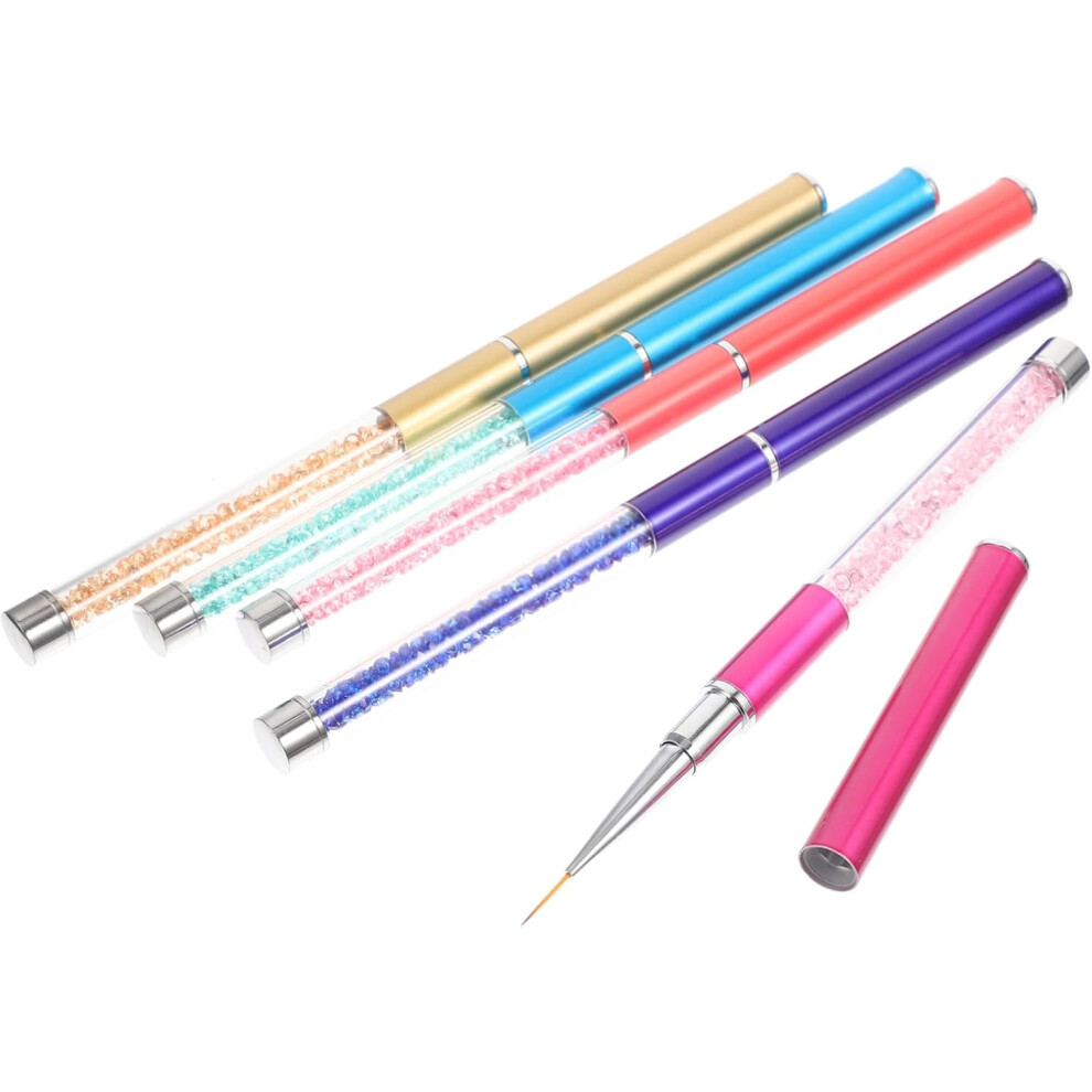 Hkhbjs 5Pcs Convenient Nail Art Brush For Nail Art Practice Hand Manicure Drawing Pens Comfortable Grip