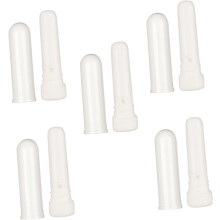 Tubos para inhaladores de aromaterapia, 5 unidades, blancos, vacíos y recargables para aceites esenciales.