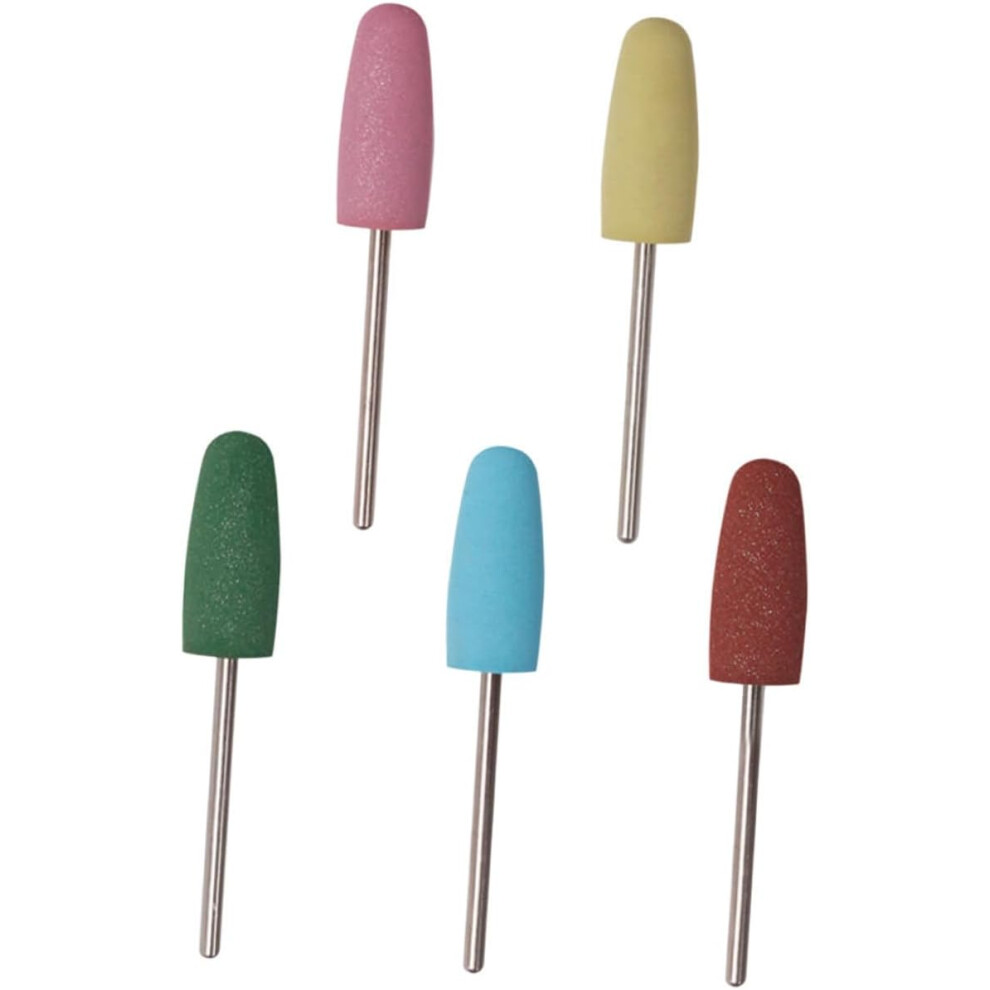 Hkhbjs 5Pcs Silicone Rubber Nail Drill Bits Set Manicure Grinding Machine Replacement Heads Portable Nail Polishing Tools