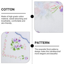 12 katoenen zakdoekjes voor dames met vintage bloemenprint, zachte katoenen zakdoekjes met bloemenpatroon