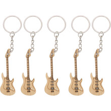5er-Set Gitarren-Schlüsselanhänger, Musikinstrumenten-Schlüsselringe, dekorative Taschenanhänger, Metalllegierung, geeignet