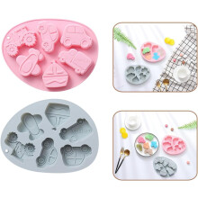 2 sztuki 3D silikonowe formy do fondantu samochodowego z motywem pojazdu, foremki do cukierków i czekolady, stylowe, elastyczne, silikonowe