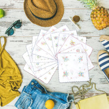 12 Damen-Baumwolltaschentücher mit Vintage-Blumenmuster, weiche Baumwolltaschentücher mit Blumenmuster
