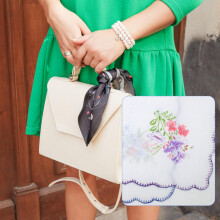 12pcs mulheres lenços de algodão com impressões florais vintage, lenços de algodão padrão flor macia