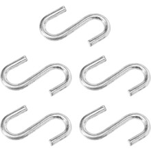 5 Stück robuste S-förmige Haken aus dickem Stahl, stabil und formstabil.