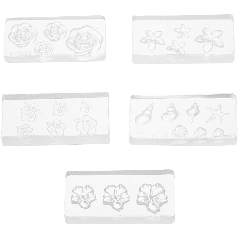 Hkhbjs 5Pcs Nail Art Decoration Molds Silicone Mold Tool For Flowers Themed Nail Embellishment Supplies For Creative Festival Beauty