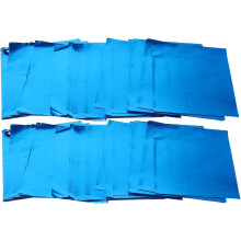 500 emballages carrés bleus en aluminium pour bonbons, chocolats, friandises et goûters.