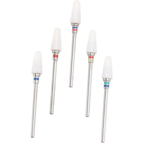 5pcs Ceramic Nail Drill Bits Polishing Head Set Electric Manicure Tool
