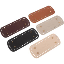 Lot de 5 renforts ovales pour fond de sac en cuir PU, offrant une protection renforcée et une grande polyvalence de personnalisation.