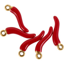 5 Stück vergoldete 21-mm-Pfeffer-Anhänger für die Schmuckherstellung (DIY-Halsketten, Armbänder, Anhänger, Tropfen)