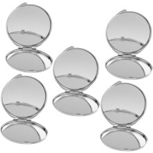 5pcs Vintage Compact Mirror Small Travel Makeup Supplies Portable Retro Handheld Mirror Ornate Design