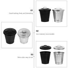 Lot de 2 poubelles de table, mini-poubelles créatives en fer, forme tendance
