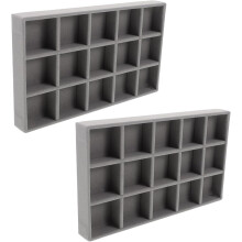 5-teiliges stapelbares Schmuck-Organizer-Set mit 15 Einsätzen aus Samt, Ringhalter mit großem Fassungsvermögen