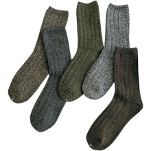 5 Paar Herren-Baumwollsocken, Herbst/Winter, Retro-Design, einfarbig, dick, neutral, für Arbeit und Alltag
