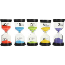5er-Pack Zahnbürsten-Sanduhr-Timer, Geburtstags-Visual-Timer, klassische Form, einfach zu bedienen, wiederverwendbar, dekorativ