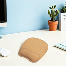 2pcs pulso mouse pad cortiça macia e base de borracha para suporte ergonômico