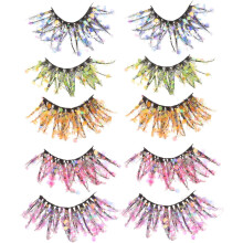 5 Paar Glitzer-Wimpernverlängerungen für Halloween, Thanksgiving und Weihnachten