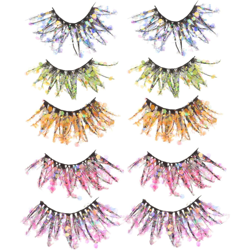 Hkhbjs 5Pairs Glitter False Eyelashes Lash Glitter Lash Extensions For Halloween Thanksgiving Christmas