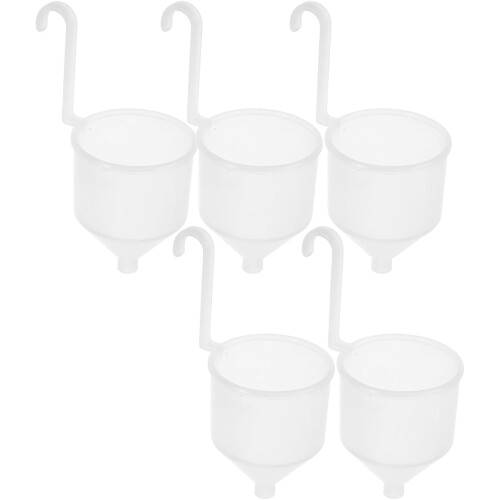 5pcs Viscosity Tester Viscosity Cup Kit Portable Sturdy Construction White Plastic Funnel