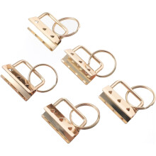 5 Stück Schmuckklemmen mit Schlüsselring, 32 mm, hellgold, DIY-Handtaschenzubehör