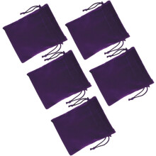 5 Stück lila Samt-Kabeltaschen mit Kordelzug für Elektronikkabel