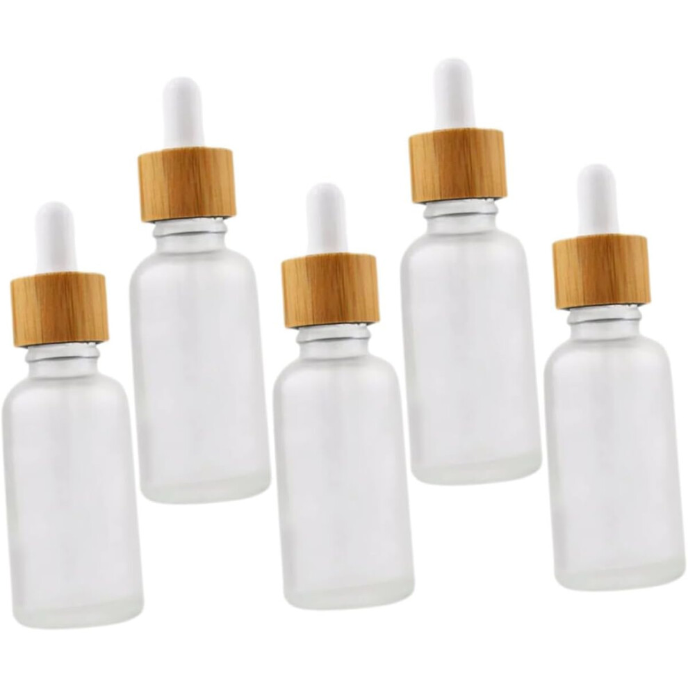 Hkhbjs 5Pcs Essential Oil Bottles Small Dropper Bottles For Travel Perfume Lotion Bamboo Wood
