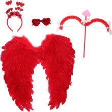 Dámsky kostým Cupid, 5-dielna sada na Valentína s krídlami Cupida, lukom, šípmi a čelenkou