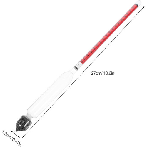 2 stk. dobbeltskala alkoholtester hydrometer for alkoholkonsentrasjon 1